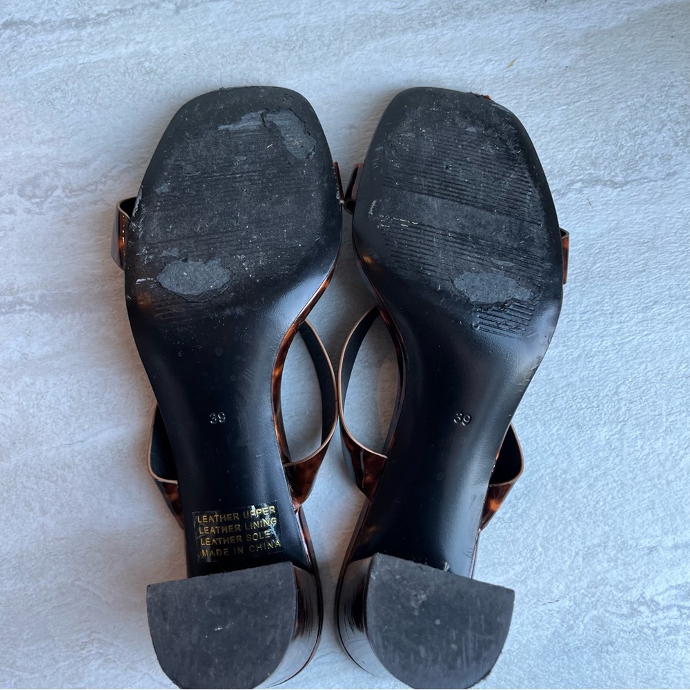 LMS the Brand The Rachel Block heel Tortoise Sandals Size 39 - Picture 12 of 12